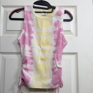 Tie-Dye Sleeveless Top - Pink and Yellow